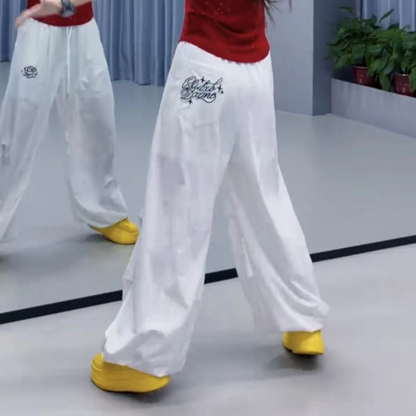 summer-fashion-casual-square-dance-pants-women's-loose-white-workwear-sports-straight-leg-wide-leg-pants-long-pants-mid-waist
