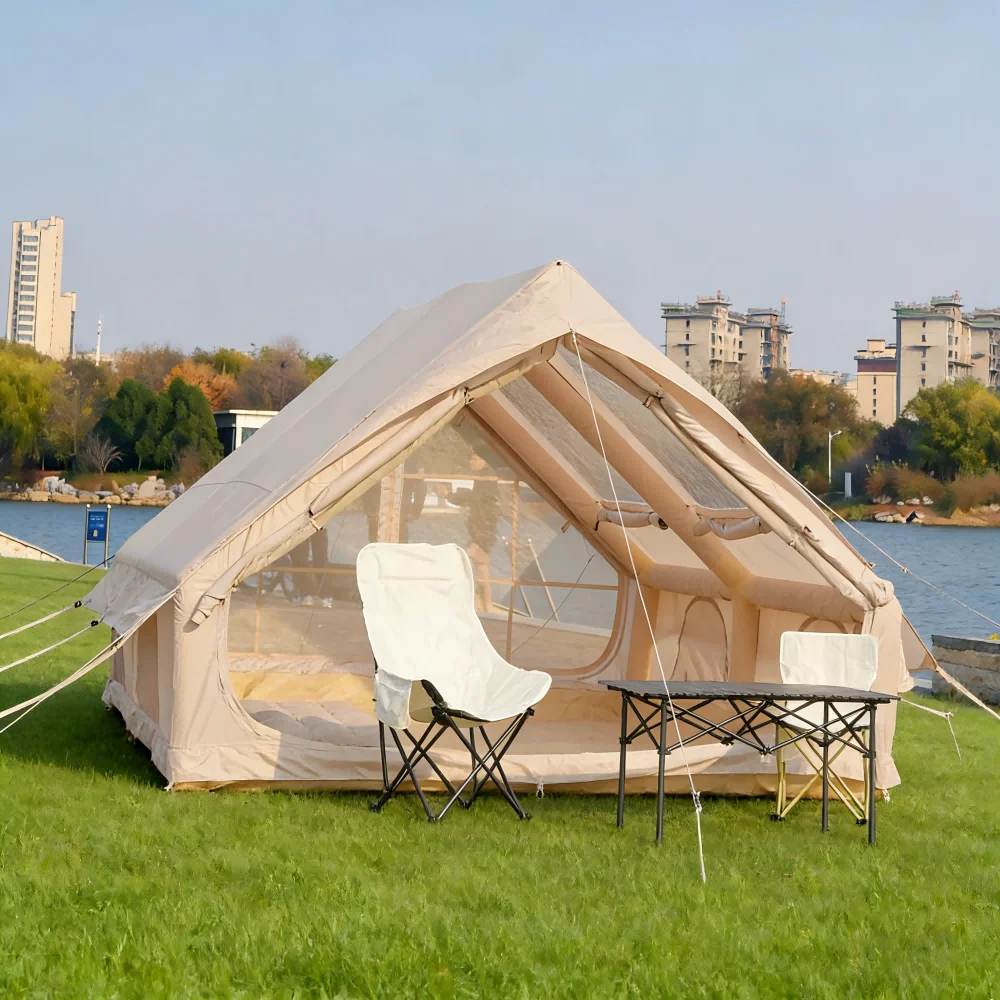 

Лидер продаж, легкая надувная палатка с двойными дверями и двойными большими люками, водонепроницаемая надувная палатка для семейного кемпинга на открытом воздухе