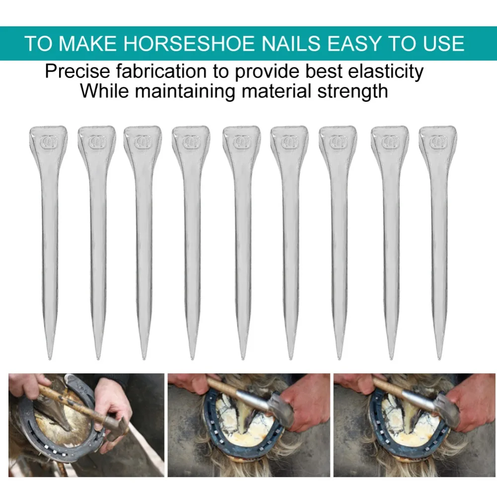 250pcs Steel Horseshoe Nails E6 Size High Tensile Strength Steel Horseshoe Nails Precise Fabrication Lightweight