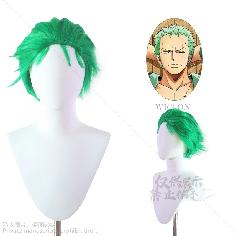 Roronoa Anime Zoro versión de persona Real de pelucas disfraz de Cosplay conjunto de Carnaval de Halloween conjunto de Cosplay masculino adulto regalos para niños