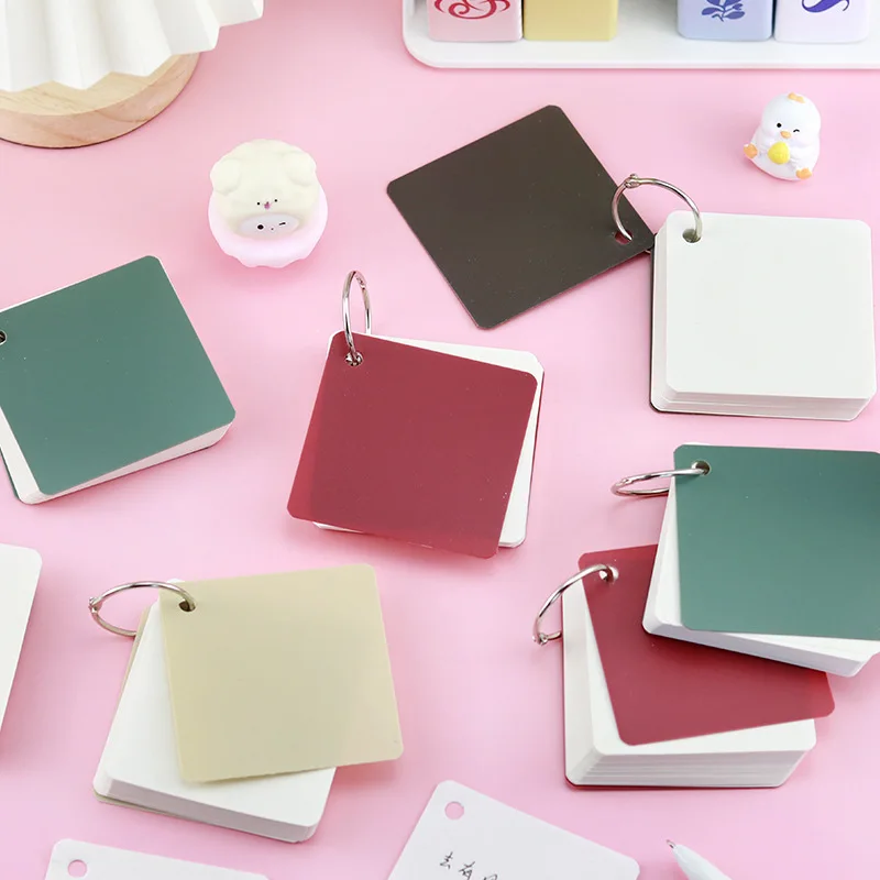 wholesale Gift Morandi Iron Ring leaf Book Creative Removable Small Book Students Carry Picture Book Wholesale Stationery