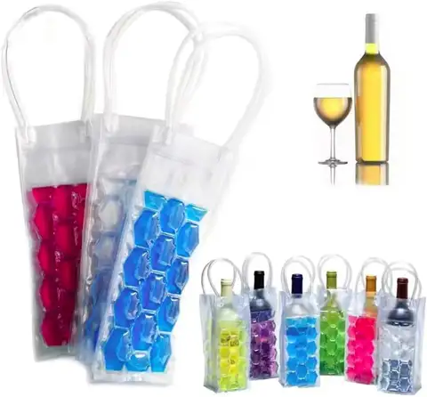 Ice Chiller Bag for Wine Bottle Cooler for Party Cooler for Red White Champagne or Sparkling Gel Cooling Holder Freestanding