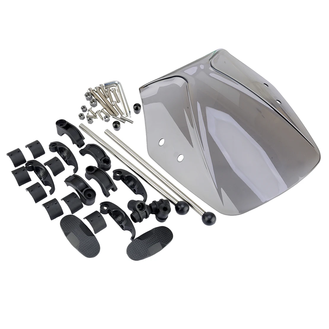 Universal Motorcycle Windshield Windscreen Air Deflector Mount Bracket Kit Protector