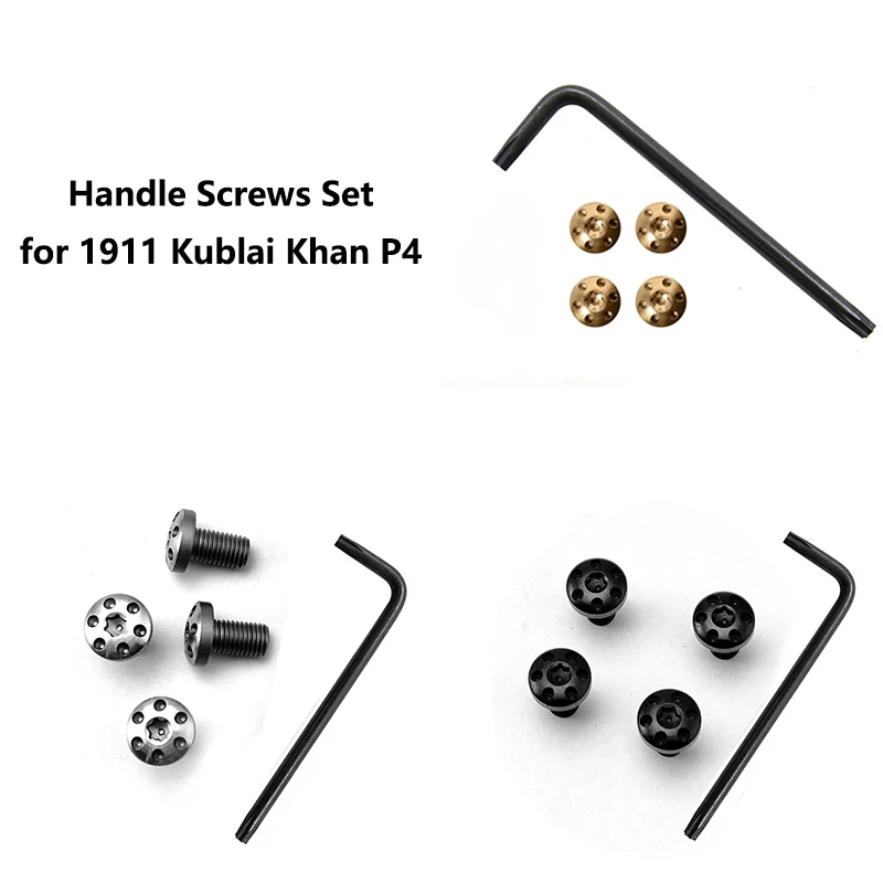 1 Set Gold Color Grip Handle Screws Wrench for 1911 Models Kublai Khan P4 DIY Making Repair Accessories Wood Guard Nails Replace