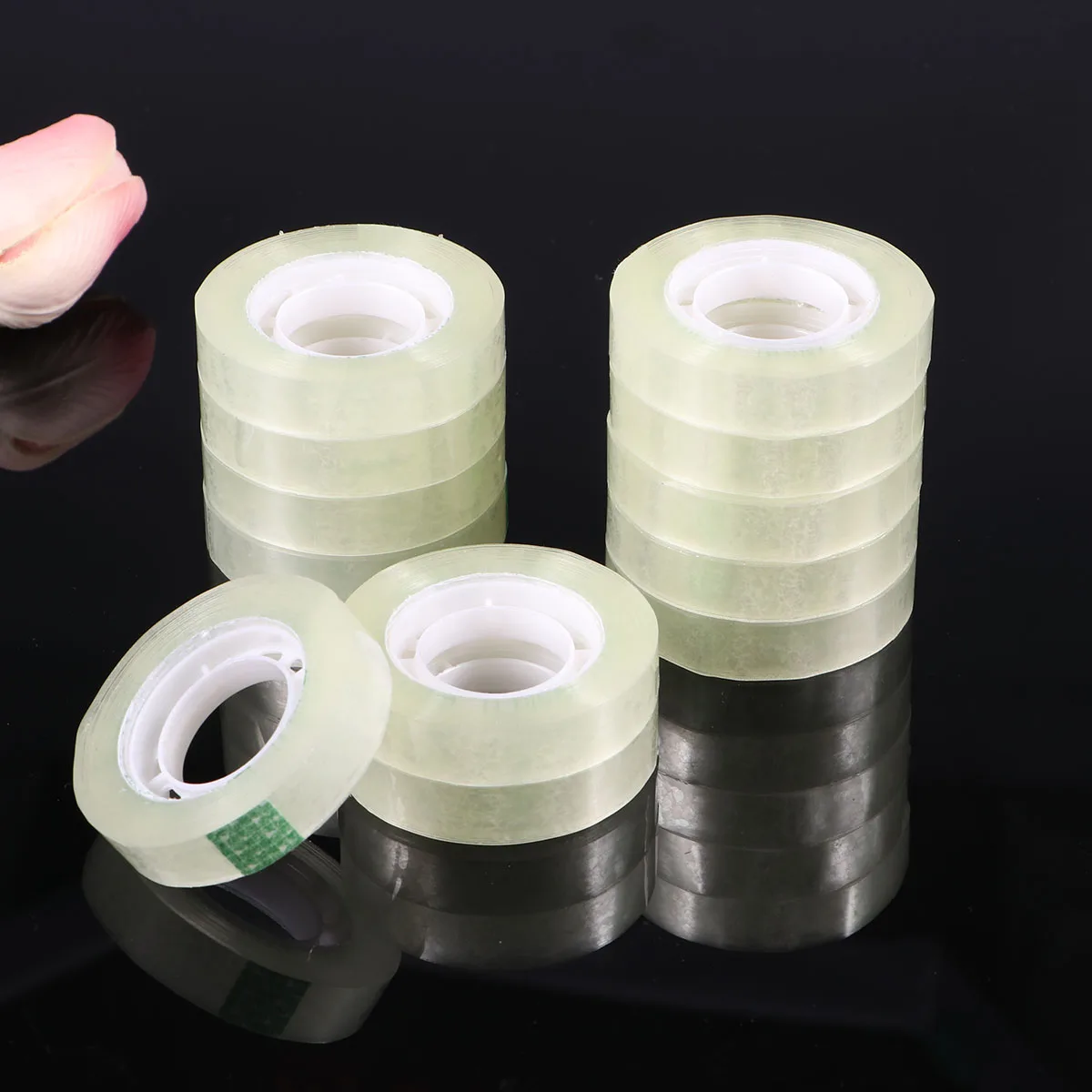 12 Pcs Tape Transparent Sealing Sticky Clear Stationery School Invisible Student
