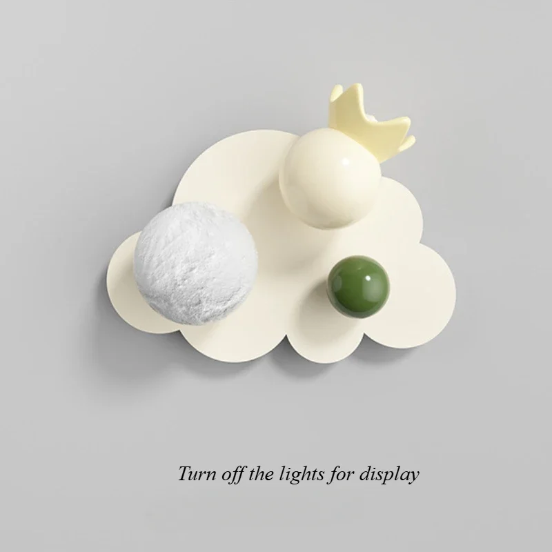 Nordic Spherical Wall Lamp Cloud Background Light LED Lighting Fixture For Home Decoration such as Bedroom Children's Room Study