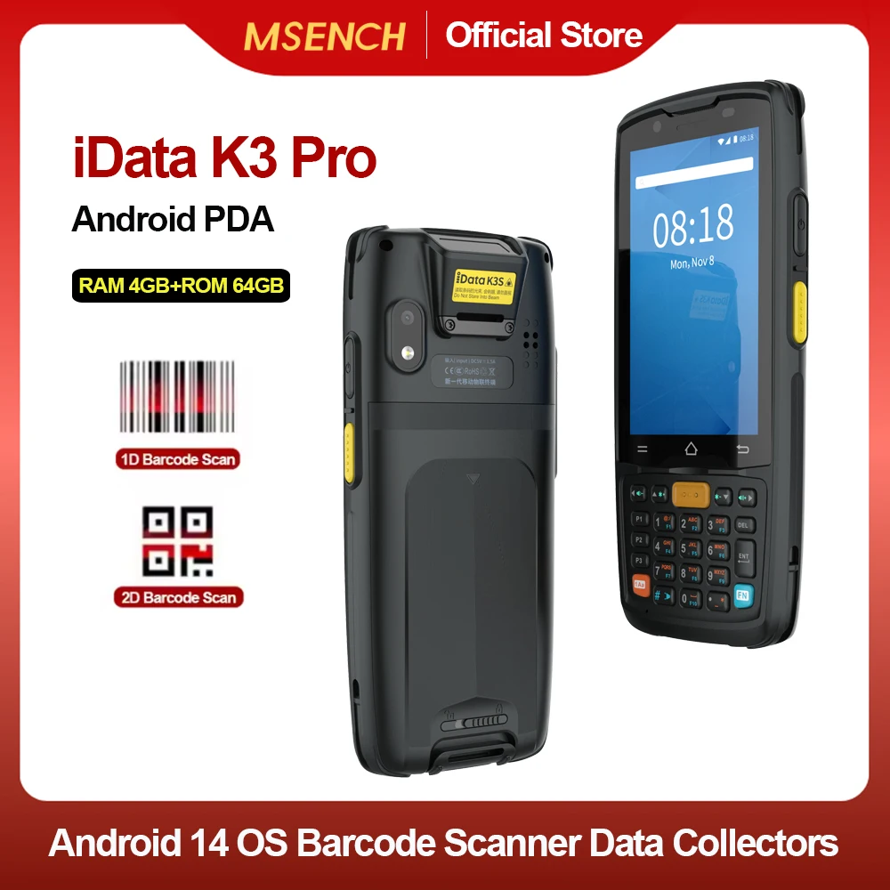 IData K3 Pro 2D Barcode PDA Handheld Terminal Android Data Collector with 4G WIFI GPS Bluetooth Wireless Express Barcode Scanner