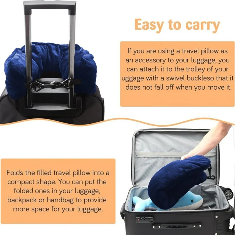 وسادة رقبة محمولة قابلة للتعبئة، موفرة للمساحة، وسادة رقبة قابلة للتعديل، مريحة من الفلانيل لطائرة قطار السيارة