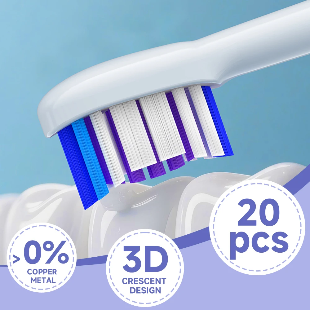 

20Pcs Replacement Brush Heads Compatible with Philips Sonicare DiamondClean HX5/HX6/HX9 Series Electric Toothbrush Heads HX6064