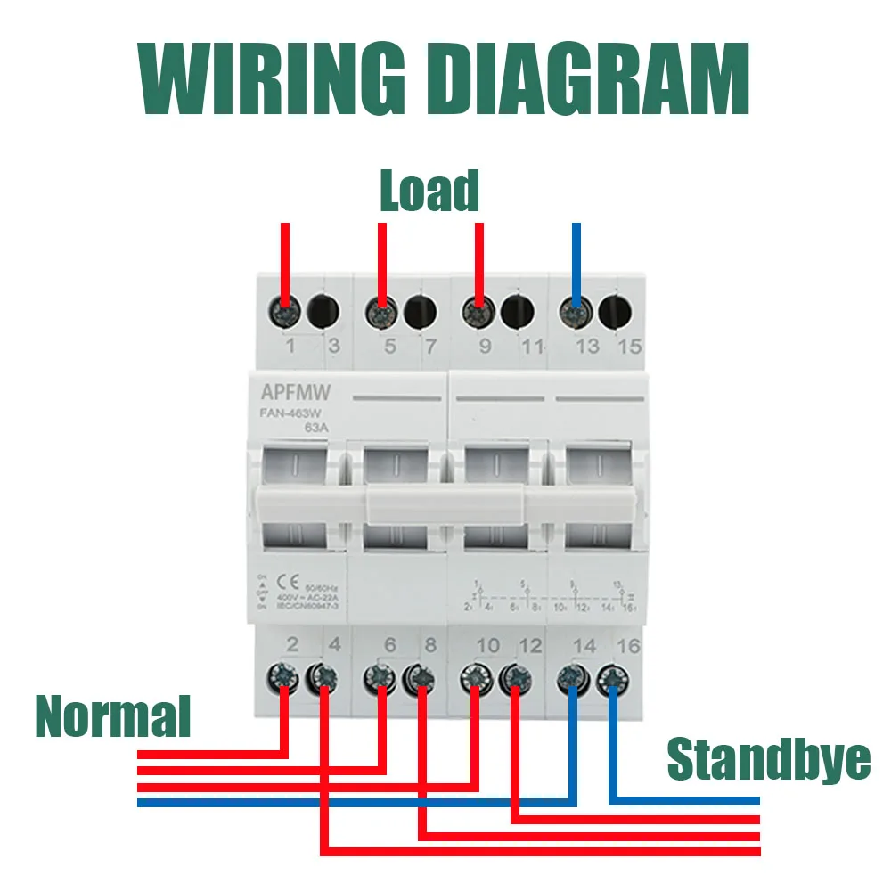 APFMW 40A 63A MTS Dual Power Manual Transfer Isolating Switch Interlock Circuit Breaker 1P 2P 3P 4P 230V Changeover Switch