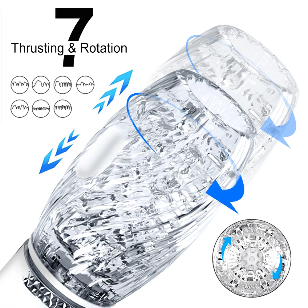 Automatic Telescopic Rotation Male Masturbator Cup Vibrating Vagina Masturbation Airplane Cup Sex Toys for Men Goods for Adults
