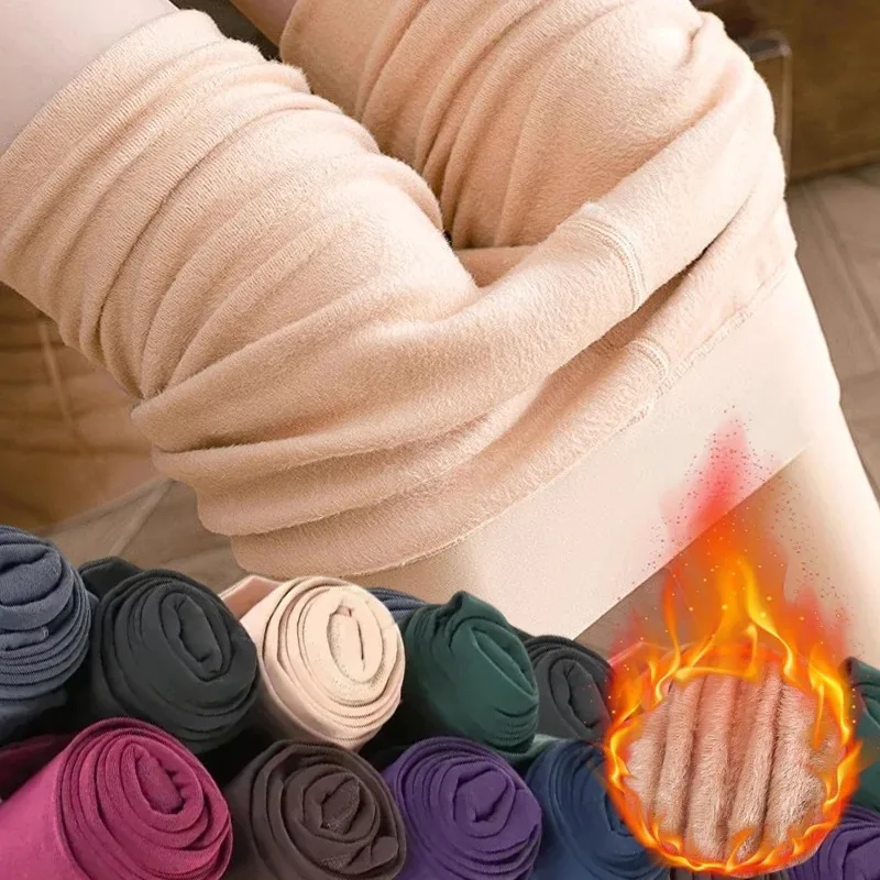 

Colorful Winter Leggings for Women Girls Warm Legging Solid Color Velvet High Waist Stockings Soft Stretchy Fashion Pantyhose