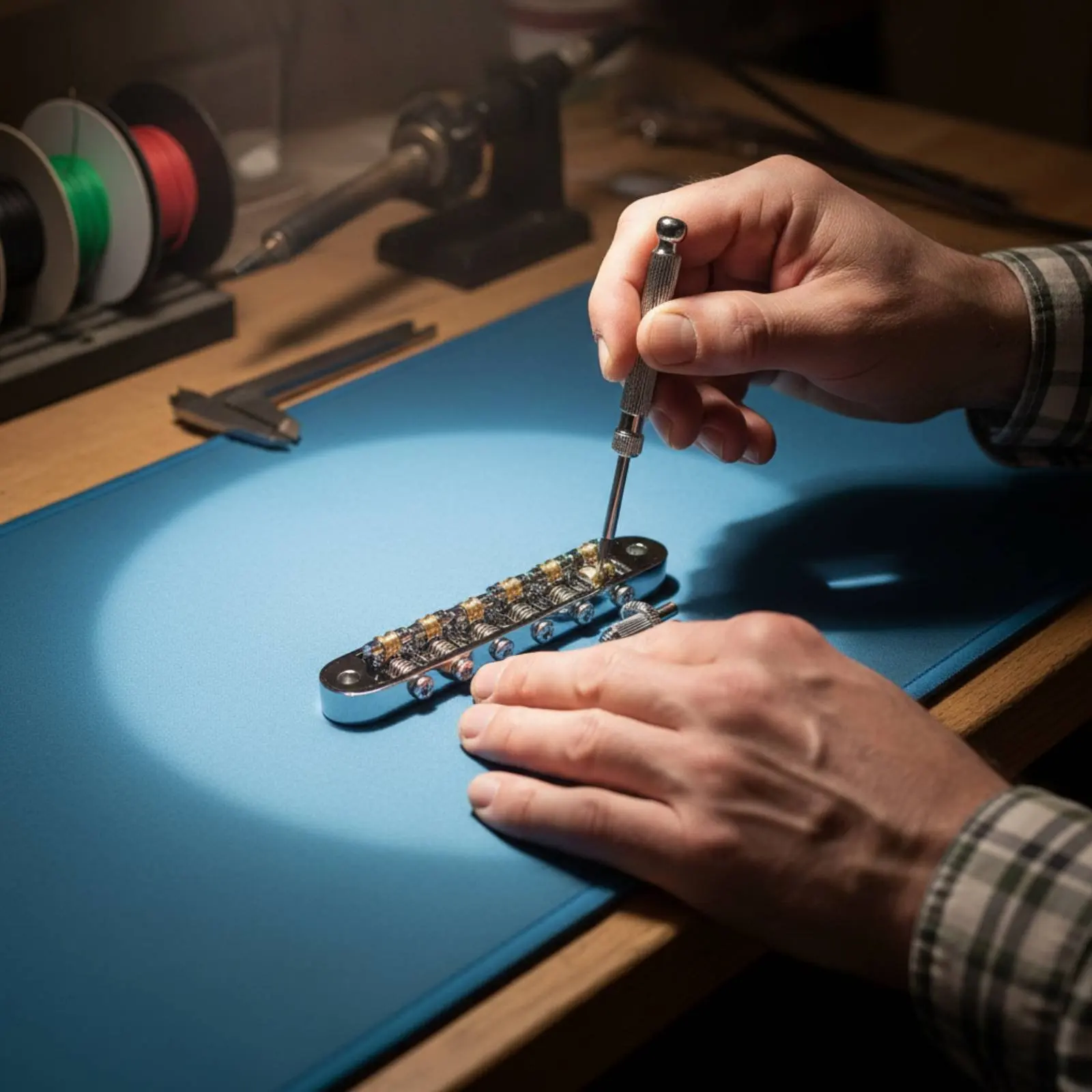 

Роликовый бридж для гитары с 6 струнами: увеличивает сустейн, долговечная металлическая конструкция для гитарных мастеров