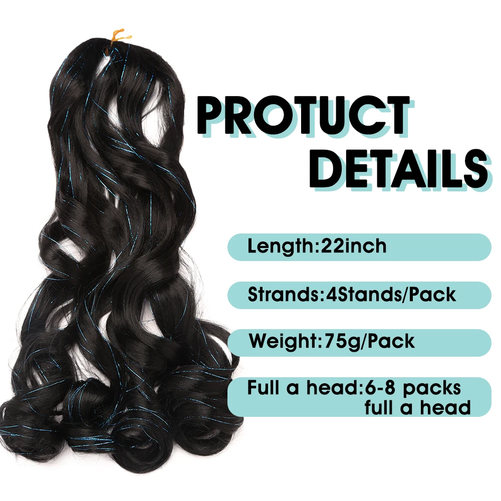 Loose Wave Spiral Braidiing Crochet Sintetis Perancis Rambut Keriting Pra Stretch Kepang Ombre Ekstensi Massal untuk Wanita