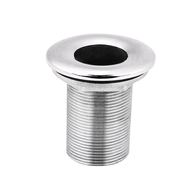 Boat Stainless Steel 1-1/2inch Inside Diameter 39mm Thru Hull Bilge Fitting Drain Connector Speedboat Pump Hose Kayak Acceeories