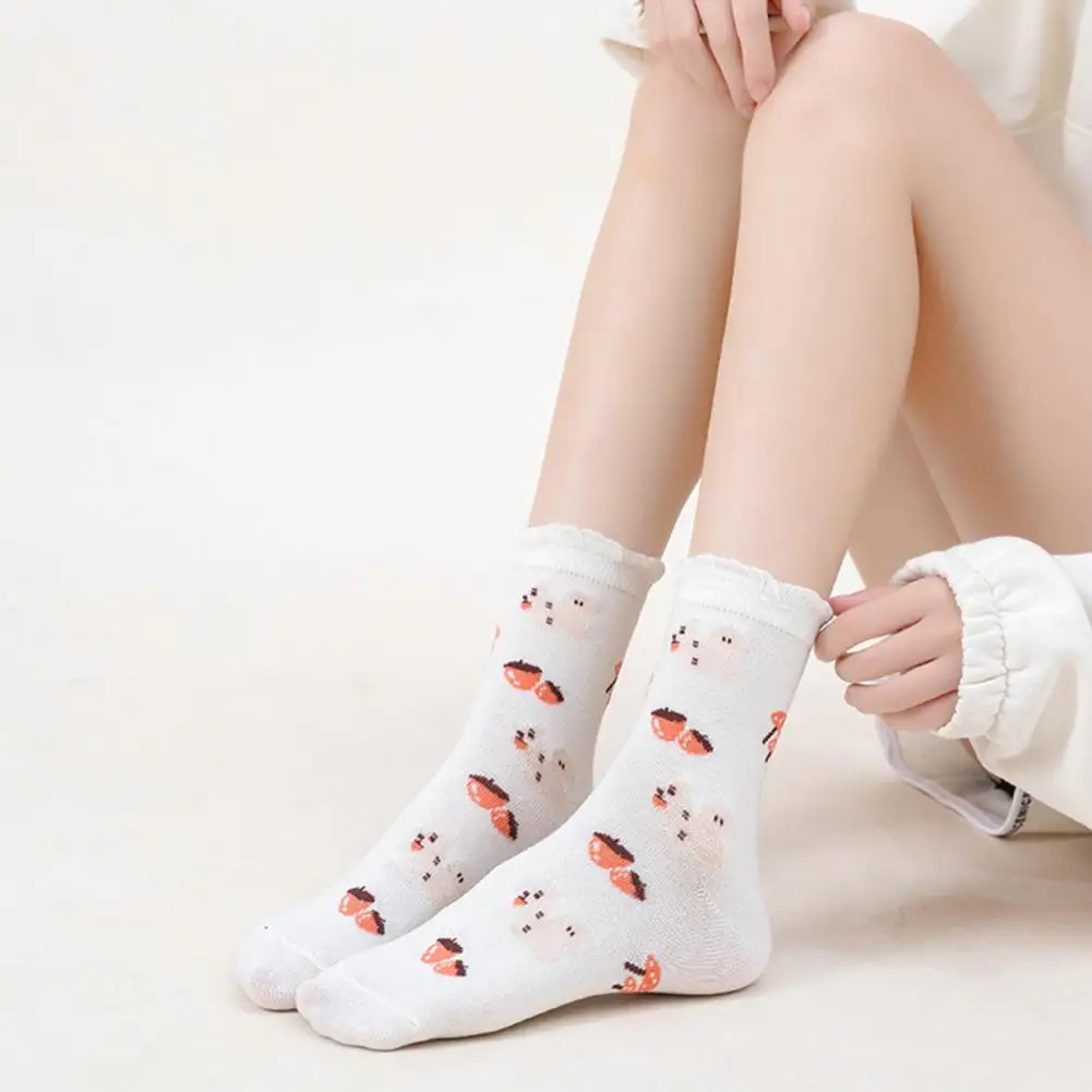 

Mid-calf Socks Set Women's Cartoon Print Sports Socks Bundle 10 Pairs of Mid-tube Anti-slip Breathable Socks for Sweat