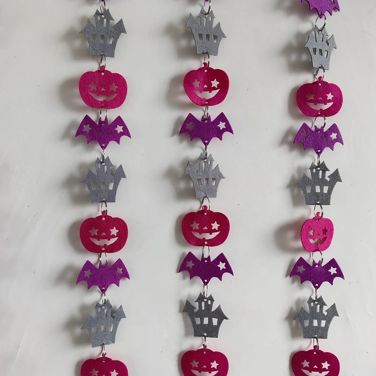 12 Pieces/Set Halloween Felt Ball Garlands Pumpkin Bat Ghost Garlands Wool Felt  Decorations  Felt Mobile Garlands Holiday Hangi
