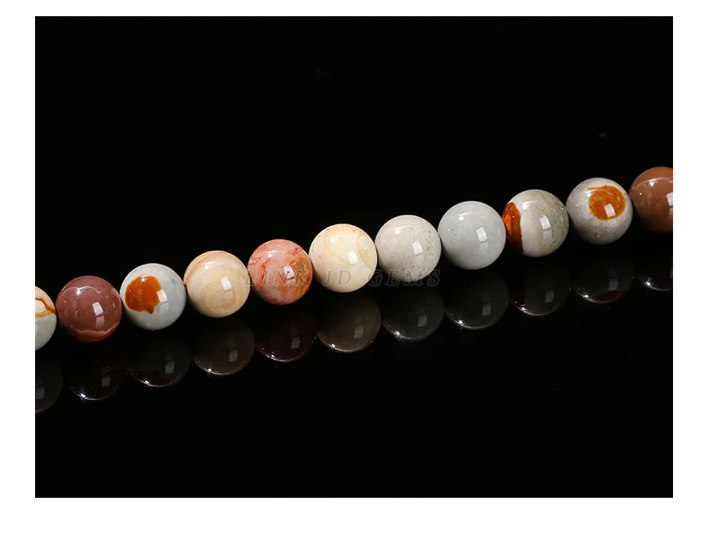 6 8 10 mm Naturstein Amerika Picture Jasper Steinperlen, runde lose Spacer für Schmuckherstellung, DIY Halskette, Armband, Zubehör – Detail 12