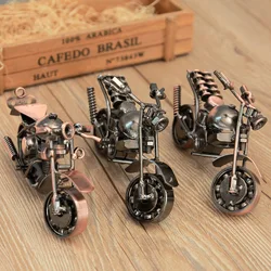 Handmade Small Bronze and Silver Motorcycle Model, Motorbike Prop, Retro Motor Figurine, Iron Boy Gift, Kid Toy, Hm Office Decor