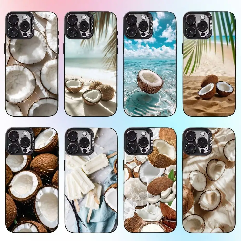 

Coconut Phone Case For iPhone17,16,15,14,13,12,11 Plus,Pro Max Black Candy Matte Shockproof Cover