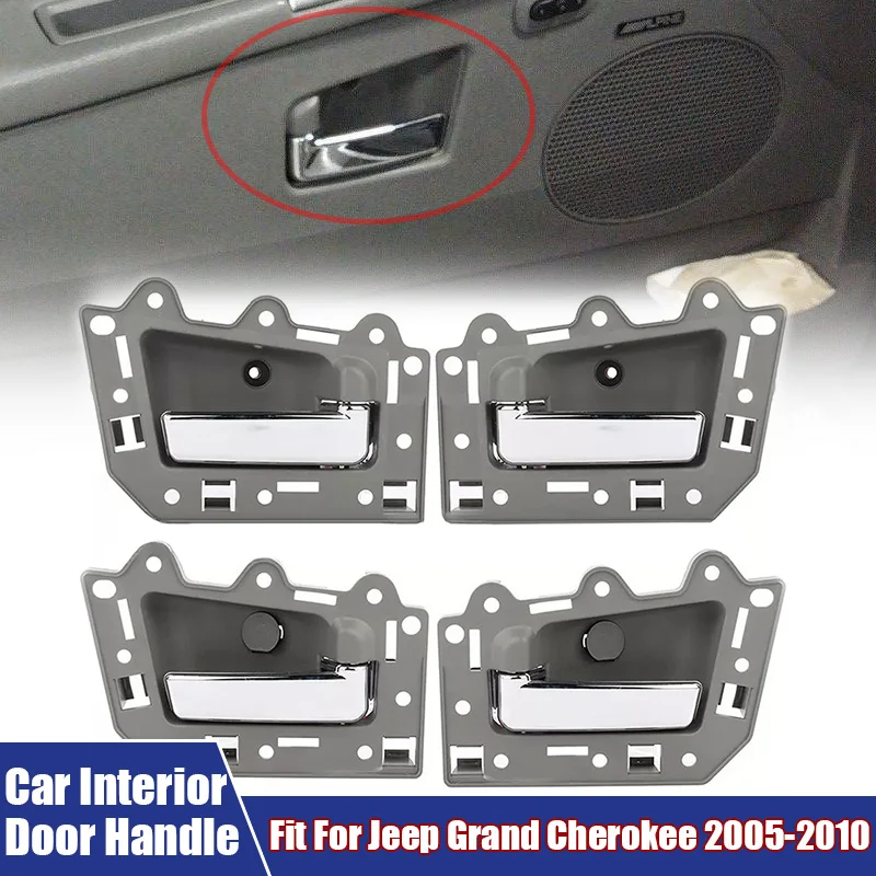 4Pcs/Set Car Interior Door Handles And Accessories For Jeep Grand Cherokee 2005-2010 1JV461J3AA 1JV471J3AA 5HR421J3AK 5HR411J3AK