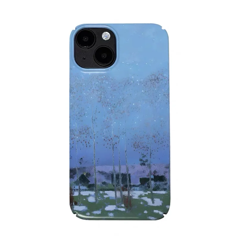 

Artistic Conception of Blue Sky and Trees Phone Case for IPhone 16 15 14 13 Pro Max Back Phone Cover for 12 11 Pro Acrylic Cover