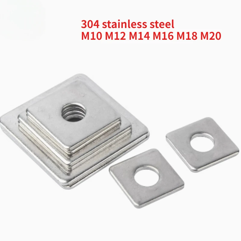 M10 M12 M14 M16 M18 M20 304 Stainless Steel DIN436 Square Gasket Square Flat Washer Corrosion Protection and Rust Resistance