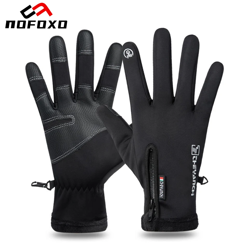 AliExpress nofoxo NOFOXO Winter Waterproof Wear-resistant Outdoor Fishing Gloves Flip Finger Warm Gloves Cycling Anti-slip Touch Screens Cycling