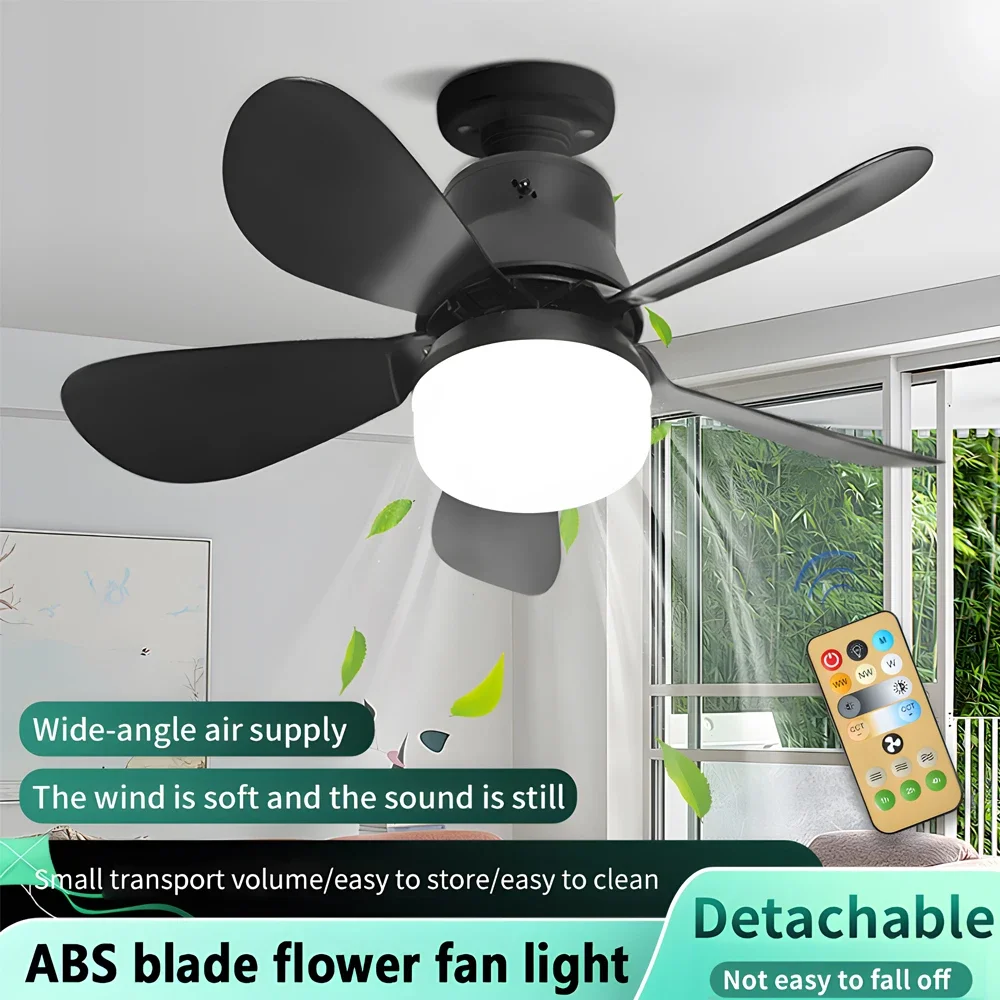 

Nice LED Ceiling Fan Light Modern Smart E27 With Remote Control 3 Color Dimming For Home Bedroom Dining Room AC85-265V