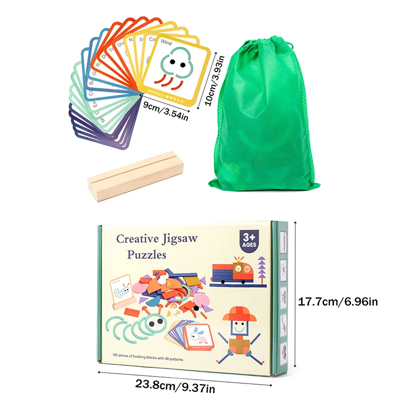 Wooden Creative Jigsaw Puzzles Stick Toys Intelligence Game Montessori Early Educational Toys Sensory Thinking For Children