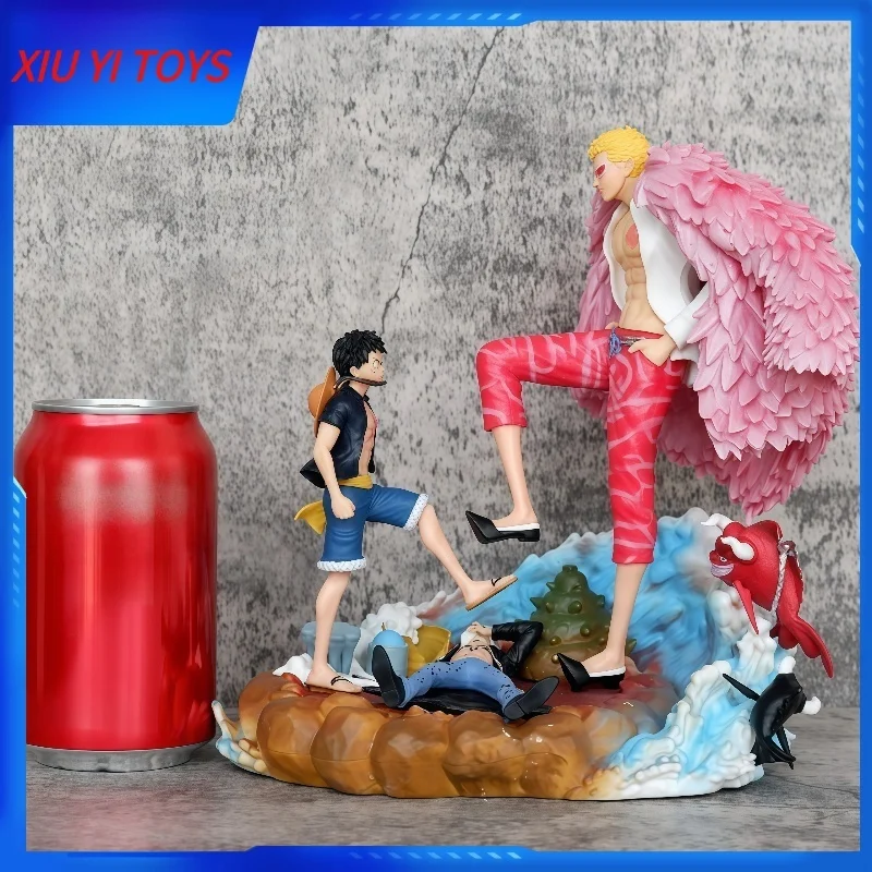 

Аниме One Piece Luffy Vs Trafalgar Law Vs Donquixote Doflamingo Battle Ver. Фигурка из ПВХ, статуя, Коллекционная модель, игрушки, кукла