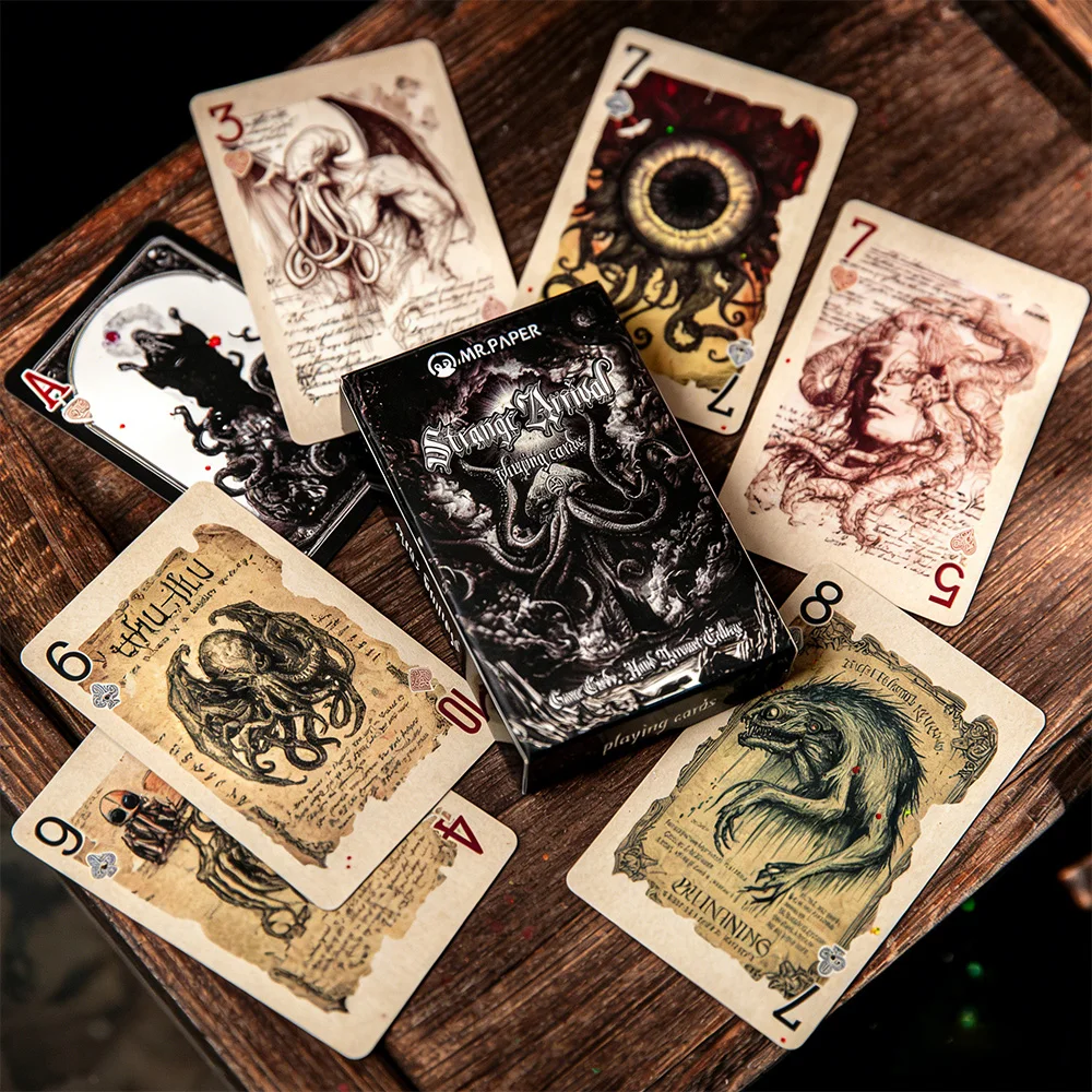 

55-Card “Eerie Arrival” Deck Set, dark gothic style, horror monster playing cards, a gift for mysticism enthusiasts