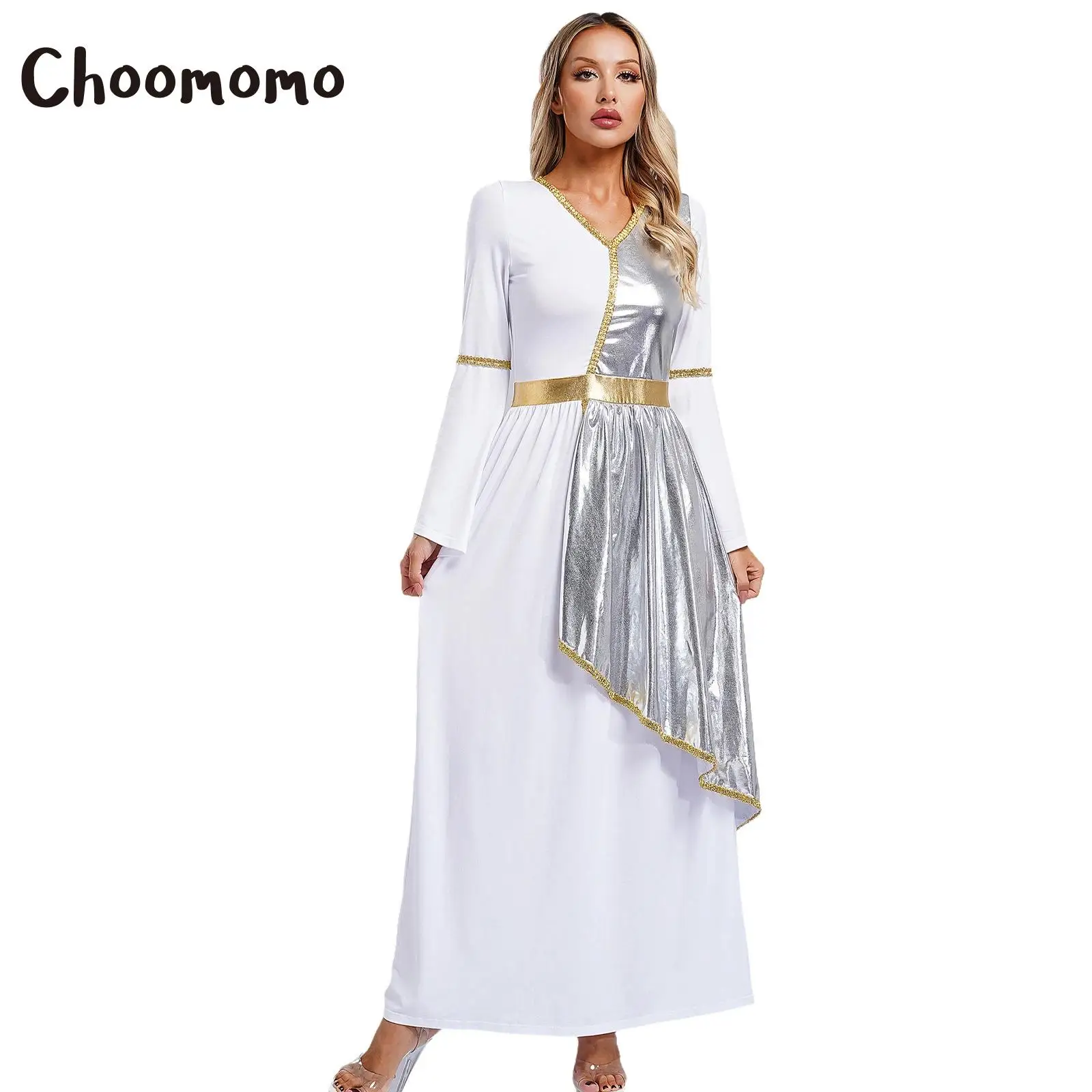 Womens Toga Costume Ancient Greek God Roman Princess Dresses Robe Mythos Philosopher Nobility Halloween Cosplay Dress Up