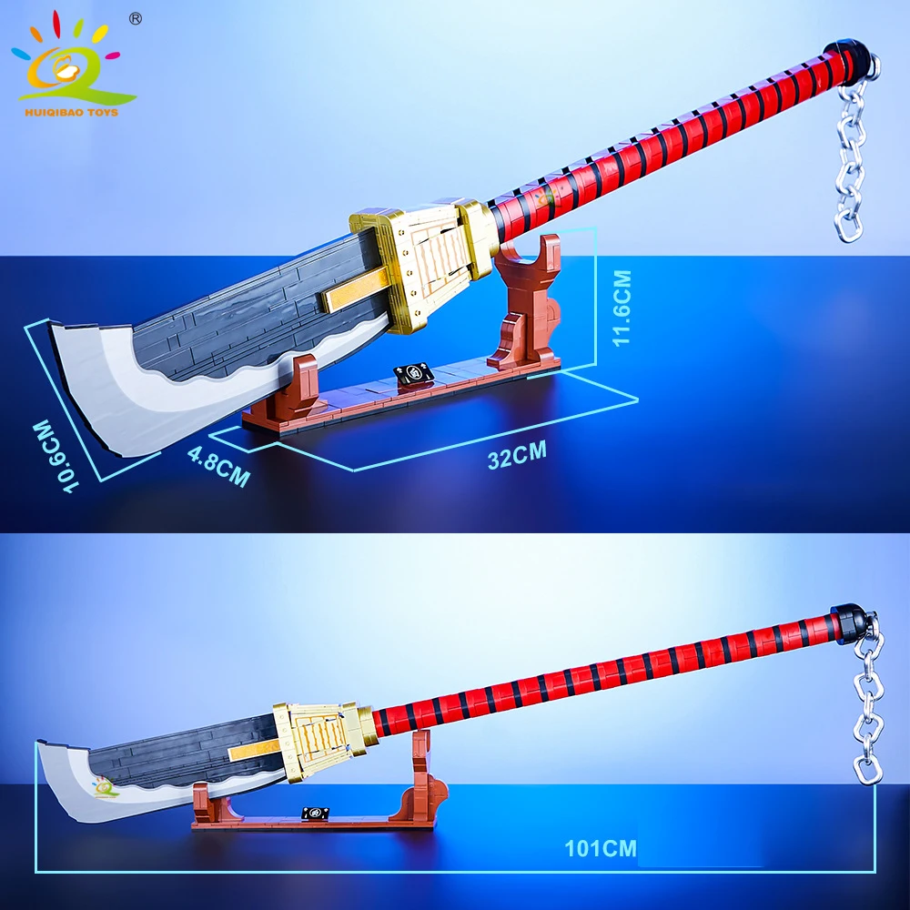 HUIQIBAO Samurai Sword Building Blocks Ninja Blade Katana Japanese Anime Butterfly Nichirin Knife Bricks Children Toys for Adult