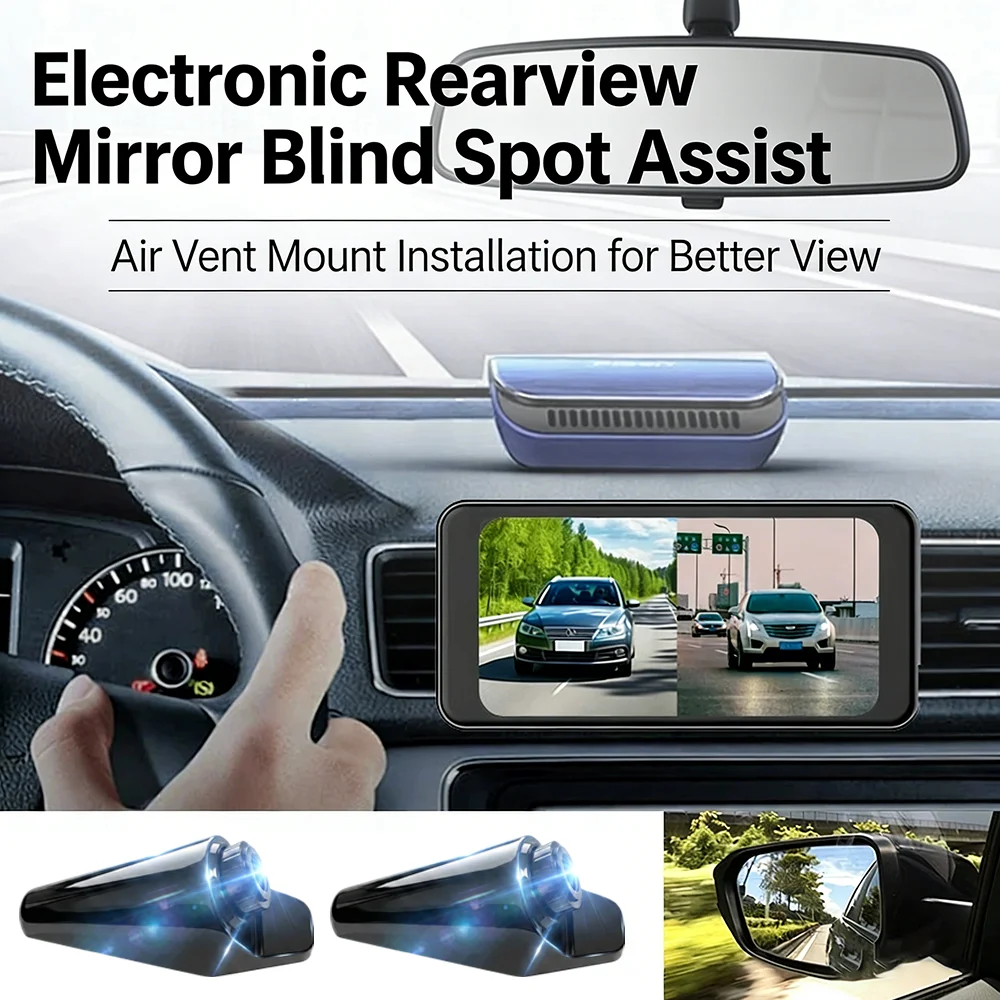 Wireless 2CH AHD 1080P BSD Blind Spot Detection System 6.5