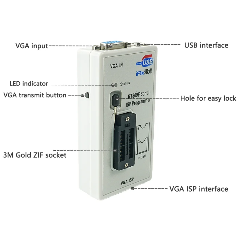 Imagem -03 - Original Rt809f Serial Isp Programador com 16 Adaptadores Mais 1.8v Adaptador Mais Clipe de Teste Sop8 Edid Cabo Icsp Bios Universal Programador