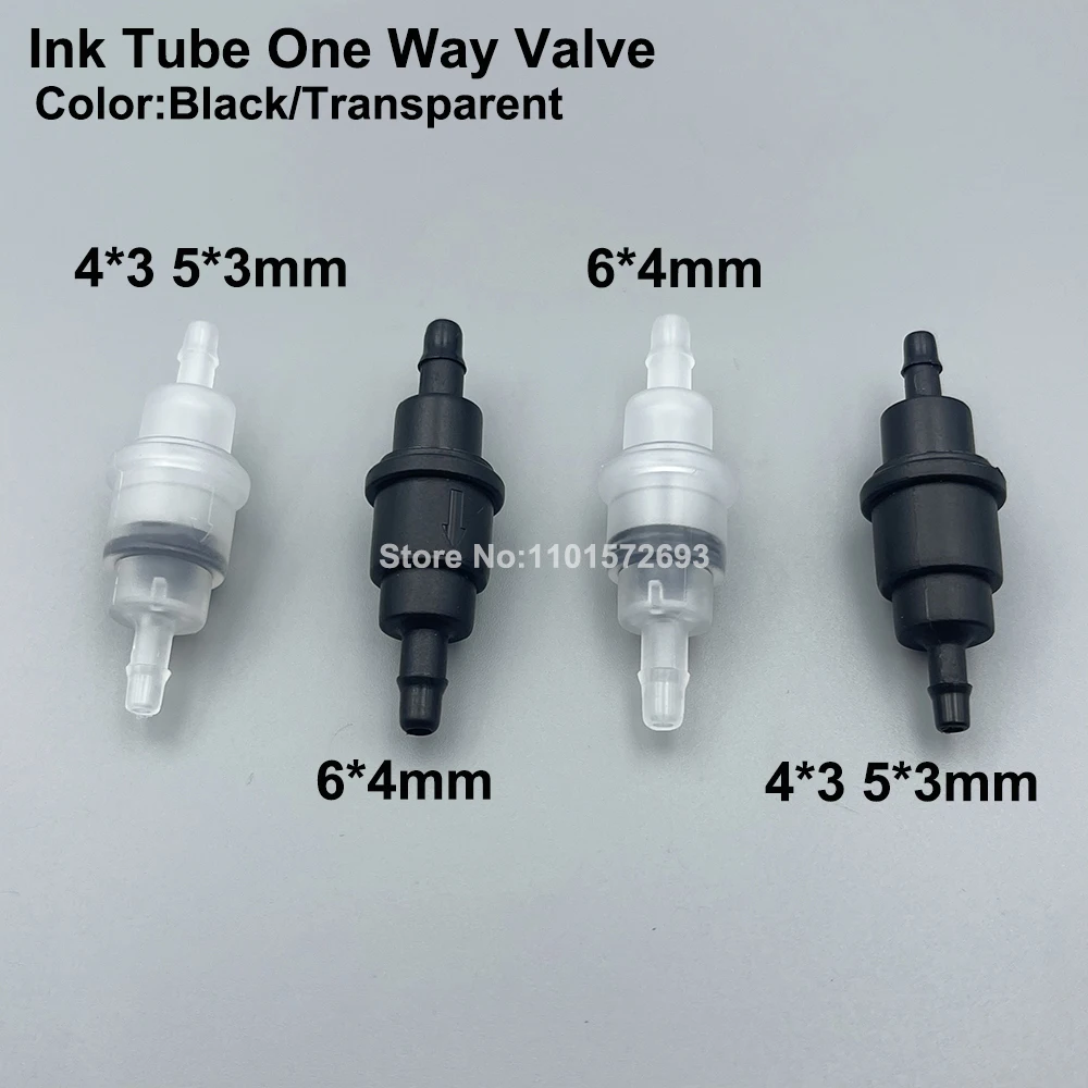 8PCS Plastic One Way Non Return Valve Switch for DX5 XP600 TX800 I3200 Head Inkjet Printer Hose Pipe Backflow Prevention Valves