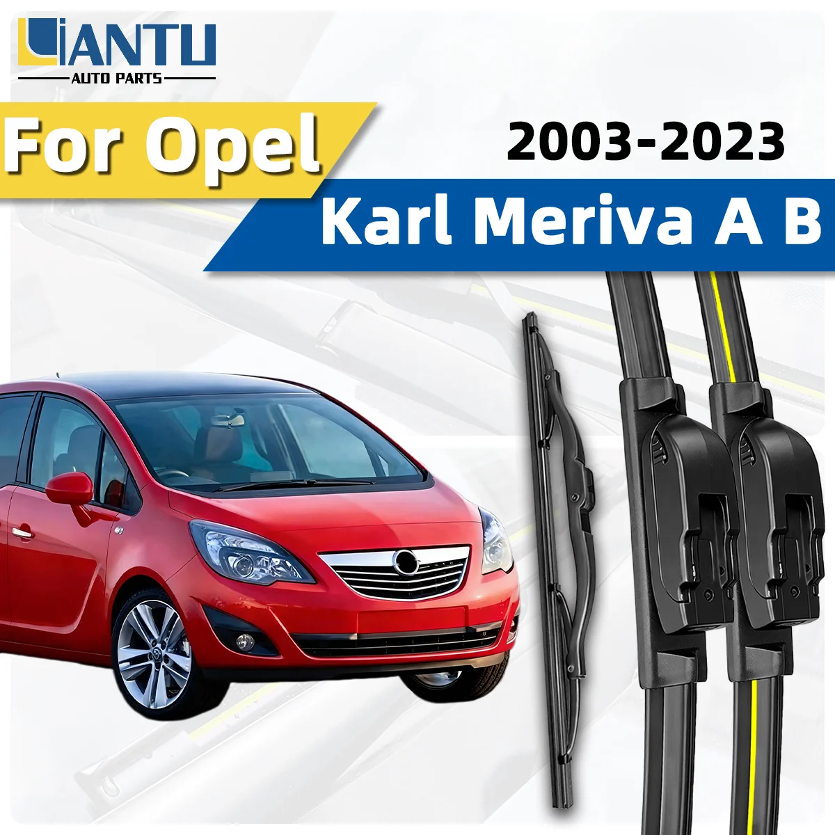 

3 шт. передних и задних щеток стеклоочистителя, подходят для Opel Karl Meriva A B 2003-2023, бесшумные, долговечные, высококачественные, аксессуары для автомобиля.