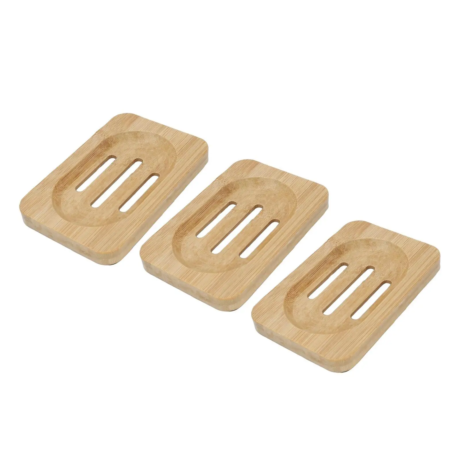 Bamboo Soap Holder Stylish Slip Resistant Decorative Draining Soap Dish for hotel