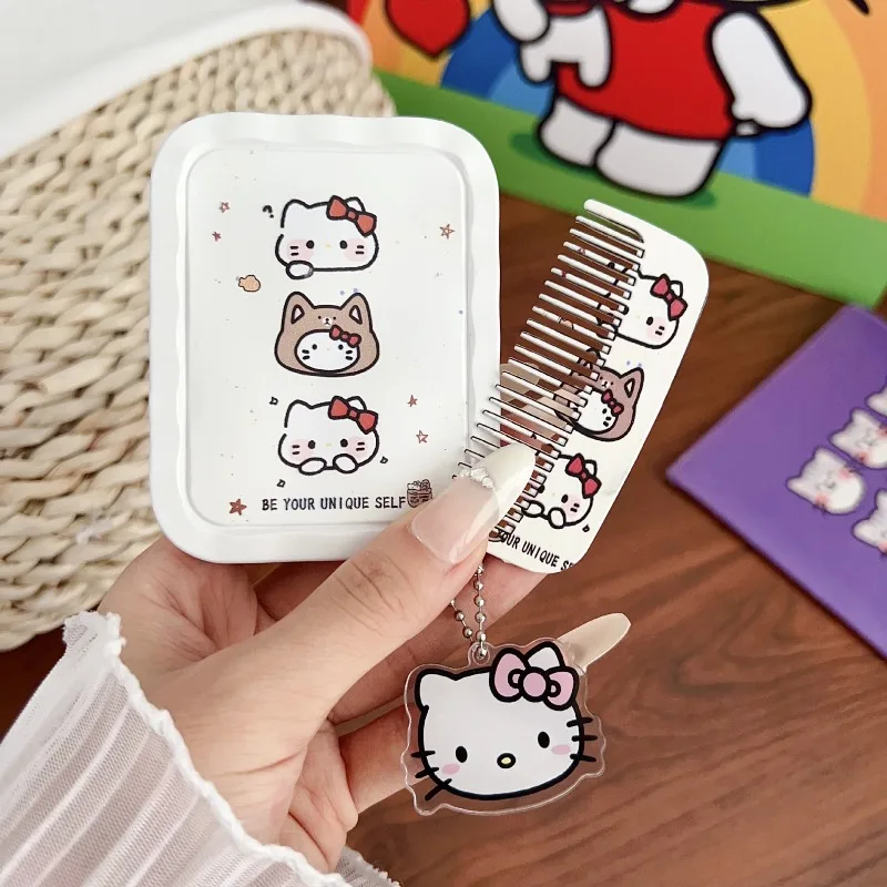 

Hello Kitty Mini Mirror Cute Cartoon Portable Folding Makeup Mirror Desktop Accessories Women Supplies Student Gift Wholesale