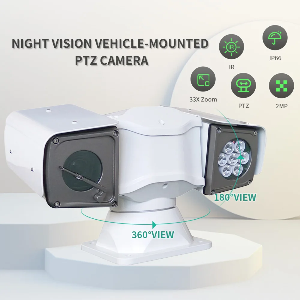 

IP66 Rugged Vehicle Marine PTZ Camera -35°C~55°C Salt Proof 12V/24V DC 33x Zoom For Emergency Vehicles & Yachts
