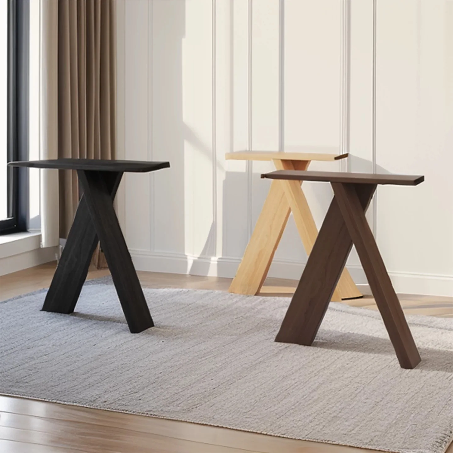 Wabi Silent Wind Nanyang Retro Table Legs Bracket All Solid Wood Large Board Table Legs Log Island Base Chinese Coffee Table Leg