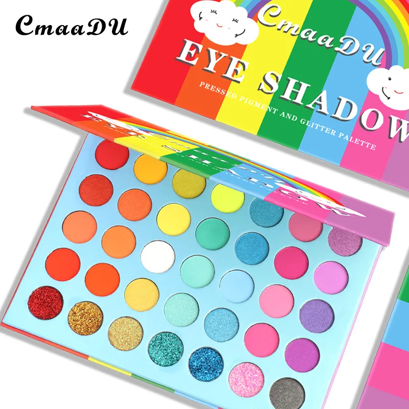 Make-up 35 Farben Pastell Lidschatten Palette wasserdicht Regenbogen Neon Lidschatten Palette bunte Augen dauerhafte Pigment Make-up