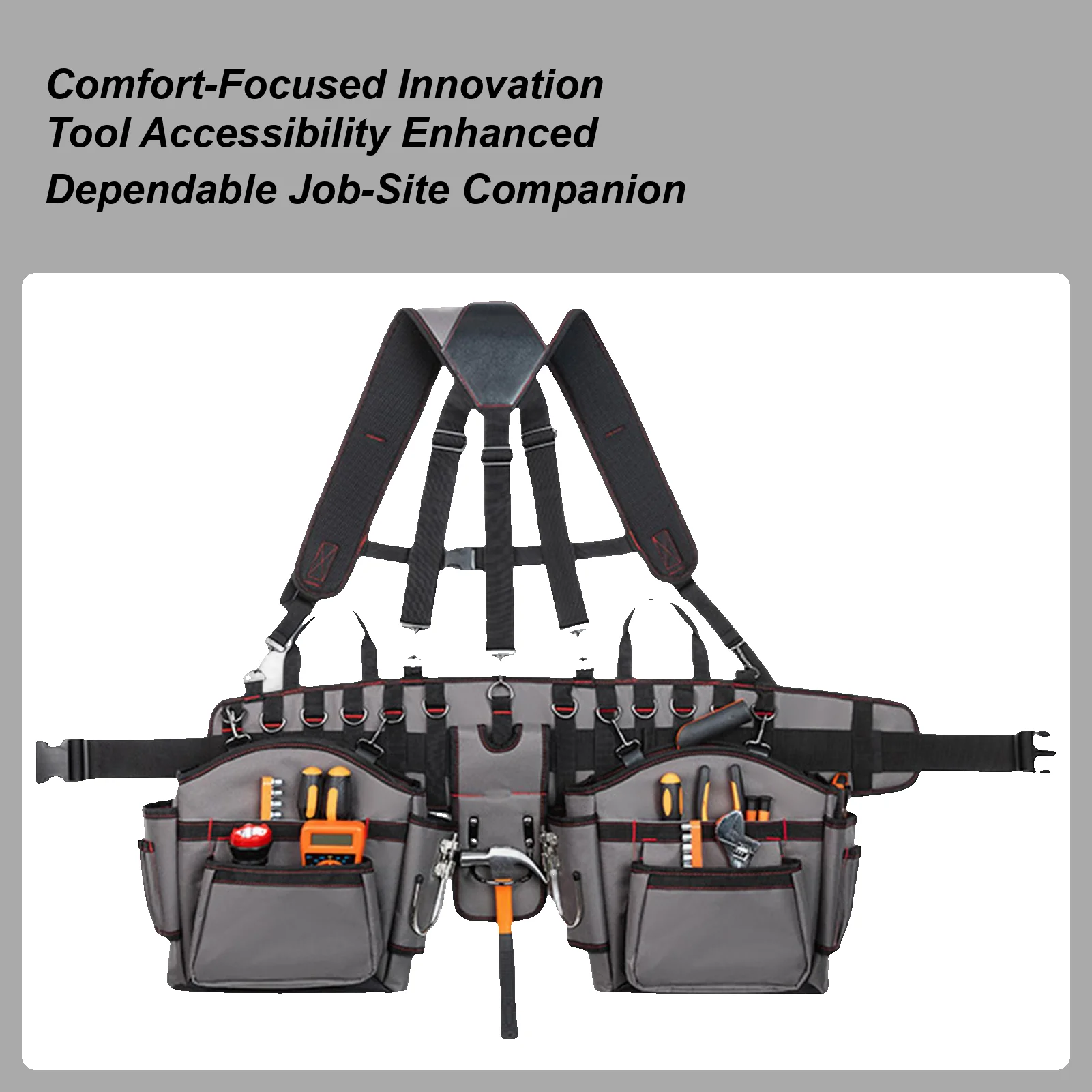 Tool Belts Heavy Duty Tool Vest With Suspenders Adjustable Pouch Holster Utility Organizer For Indoor Outdoor Work Gardening