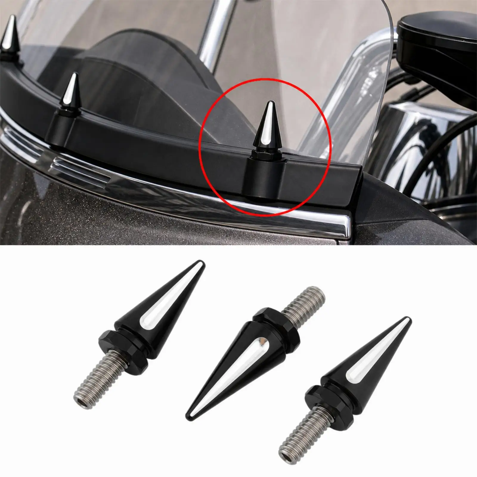3 Pieces Fairing Bolts Windshield Screws Replaces Part Motorcycle Windshield Bolts for Ultra Limited Accs Motorcycle