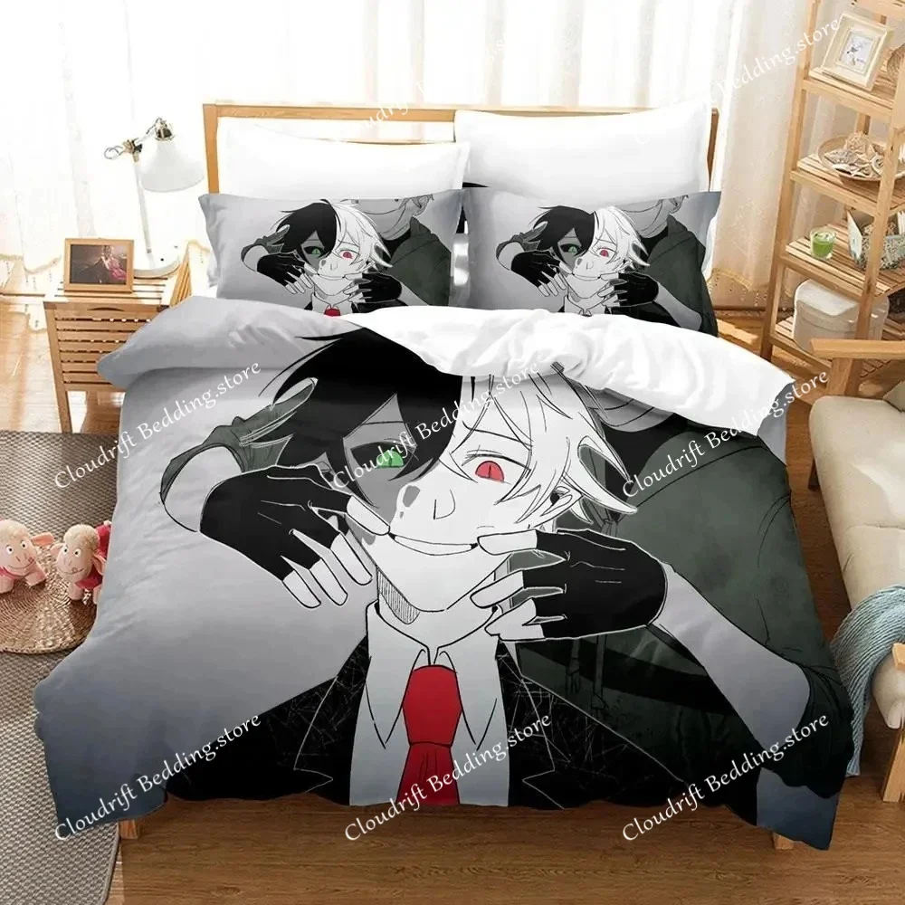 

Комплект постельного белья с 3D-принтом аниме Ranboo, пододеяльник, комплект постельного белья, наволочка, размеры King, Queen, Twin для мальчиков, девочек и взрослых