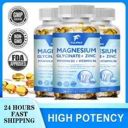 Magnesium Glycinate 500 mg - Supplement w/Vitamin D3 & B6 - Chelated, Support for Proper Sleep, Muscle & Heart Health