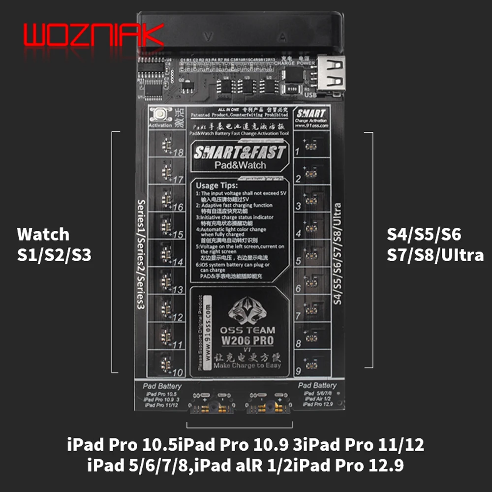 OSS W206Pro Watch Battery Activation Board for iPad WATCH S1/S2/S3/S4/S5/S6/S7/S8/Ultra Charging Small Board