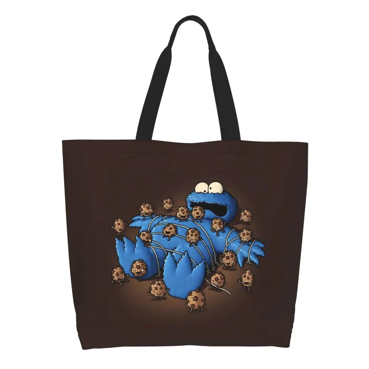 

Пользовательские сумки для покупок Cookie Monster, холщовая сумка-тоут, большая вместительная портативная детская сумка для телевизора