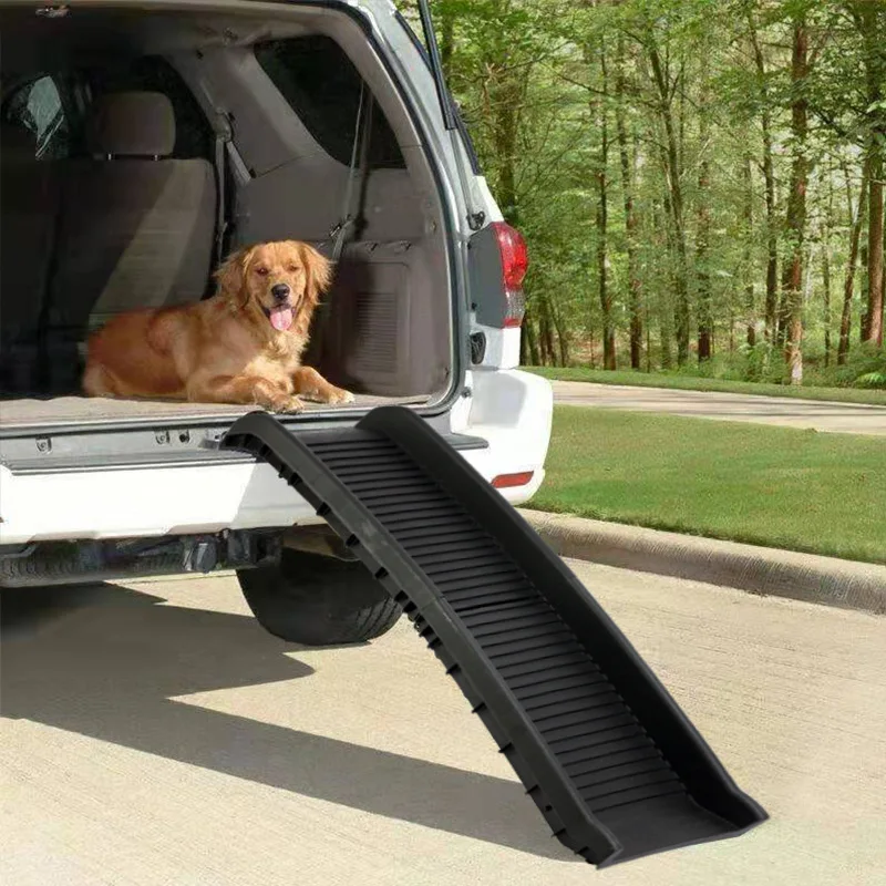 Adjustable Plastic Small Size Outdoor Pet Folding Dog Ramp Solid Pattern Telescoping Assisted SUV Universal Car Steps Travel